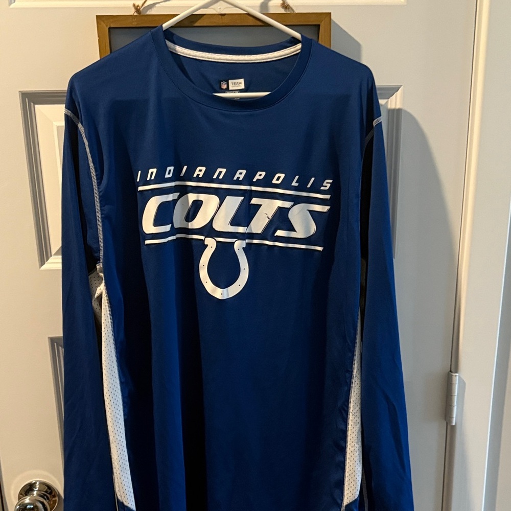 NFL Team Apparel Blue TX3 Cool Shirt INDIANAPOLIS COLTS XL MENS LONG SLEEVE